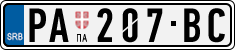 License plate of Serbia, Cars