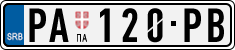 License plate of Serbia, Cars
