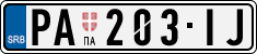 License plate of Serbia, Cars