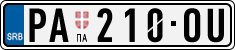 License plate of Serbia, Cars
