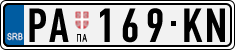 License plate of Serbia, Cars