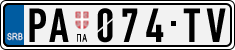 License plate of Serbia, Cars