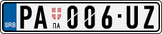 License plate of Serbia, Cars