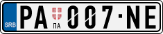 License plate of Serbia, Cars
