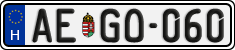 license plates of Hungary, Regular plates (2022)