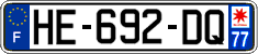 French license plate, SIV (ordinary)