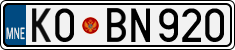 License plate of Montenegro, Cars