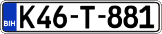 License plate of Bosnia and Herzegovina, Regular plates