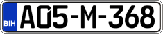 License plate of Bosnia and Herzegovina, Regular plates