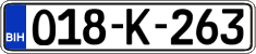 License plate of Bosnia and Herzegovina, Regular plates