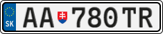 License plate of Slovakia, Cars