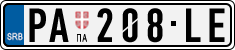 License plate of Serbia, Cars