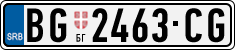 License plate of Serbia, Cars