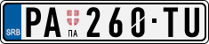 License plate of Serbia, Cars