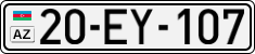 License plate of Azerbaijan, Cars