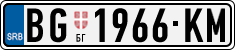 License plate of Serbia, Cars