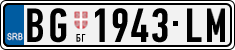 License plate of Serbia, Cars