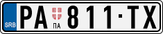 License plate of Serbia, Cars