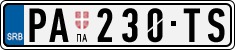 License plate of Serbia, Cars