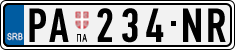 License plate of Serbia, Cars
