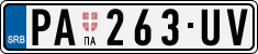 License plate of Serbia, Cars