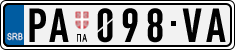 License plate of Serbia, Cars