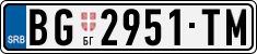License plate of Serbia, Cars