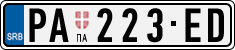 License plate of Serbia, Cars