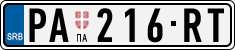 License plate of Serbia, Cars
