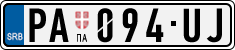 License plate of Serbia, Cars