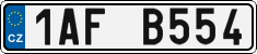 License plate of the Czech Republic, Cars (2001)