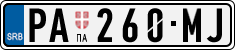 License plate of Serbia, Cars