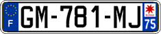 French license plate, SIV (ordinary)