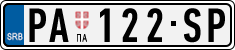 License plate of Serbia, Cars