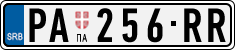 License plate of Serbia, Cars