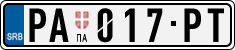 License plate of Serbia, Cars