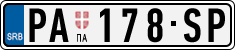 License plate of Serbia, Cars