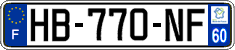 French license plate, SIV (ordinary)