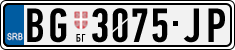 License plate of Serbia, Cars