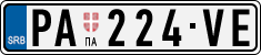 License plate of Serbia, Cars