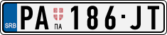 License plate of Serbia, Cars