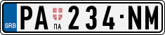 License plate of Serbia, Cars