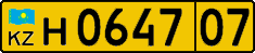 License plate Kazakhstan, Foreigners (2012)