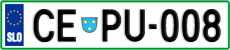 License plate of Slovenia, Cars