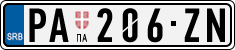 License plate of Serbia, Cars