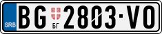 License plate of Serbia, Cars