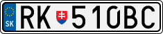 License plate of Slovakia, Cars