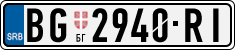 License plate of Serbia, Cars