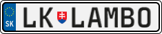 License plate of Slovakia, Vanity Plates