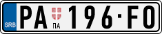 License plate of Serbia, Cars